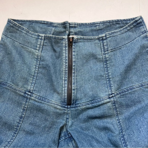 2/25 Prairie UnderGround Blue Jeans Denim Boho Zip Front Made USA Y2K - Picture 2 of 6